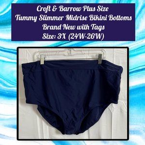 Croft & Barrow Plus Size Tummy Slimmer Midrise Bikini Bottoms